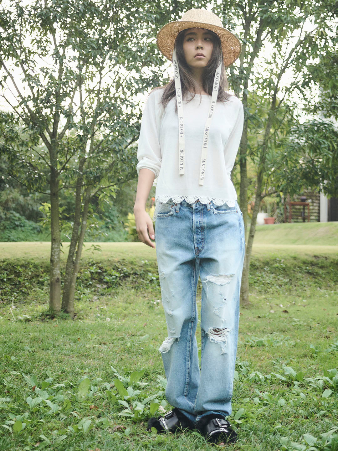 LACEMAKING SEE-THROUGH KNIT(C0013-E1CR01)