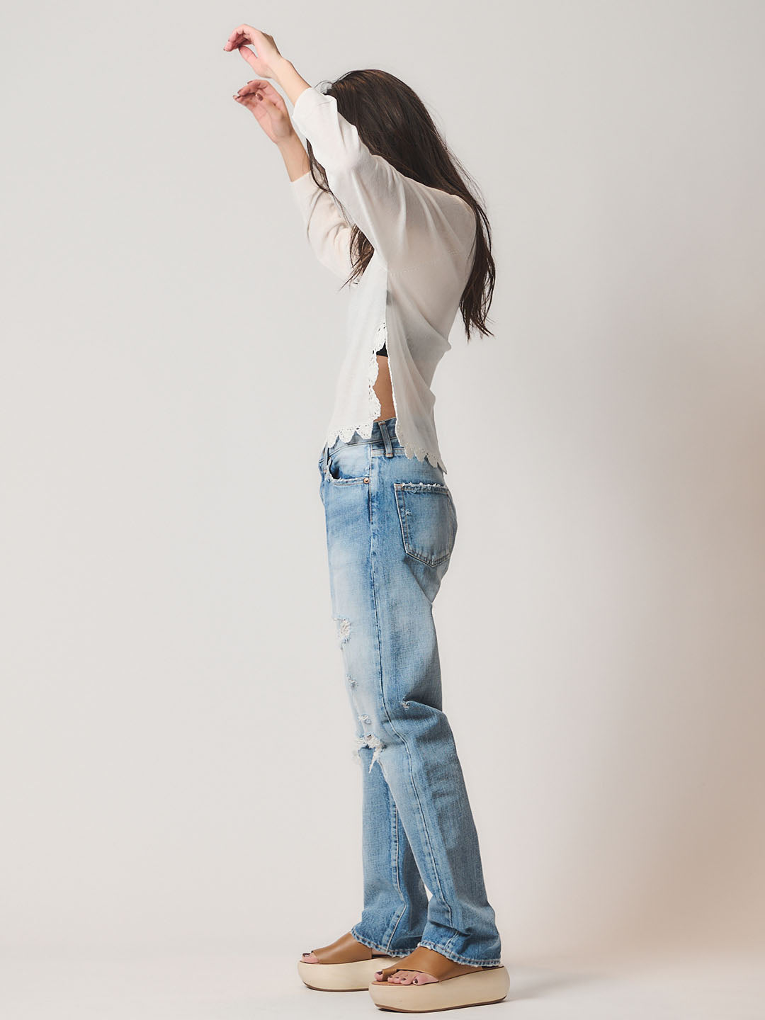 LACEMAKING SEE-THROUGH KNIT(C0013-E1CR01)