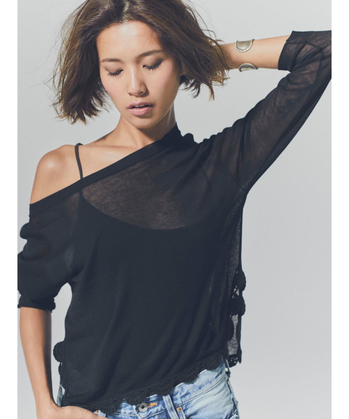 LACEMAKING SEE-THROUGH KNIT(C0013-E1CR01)