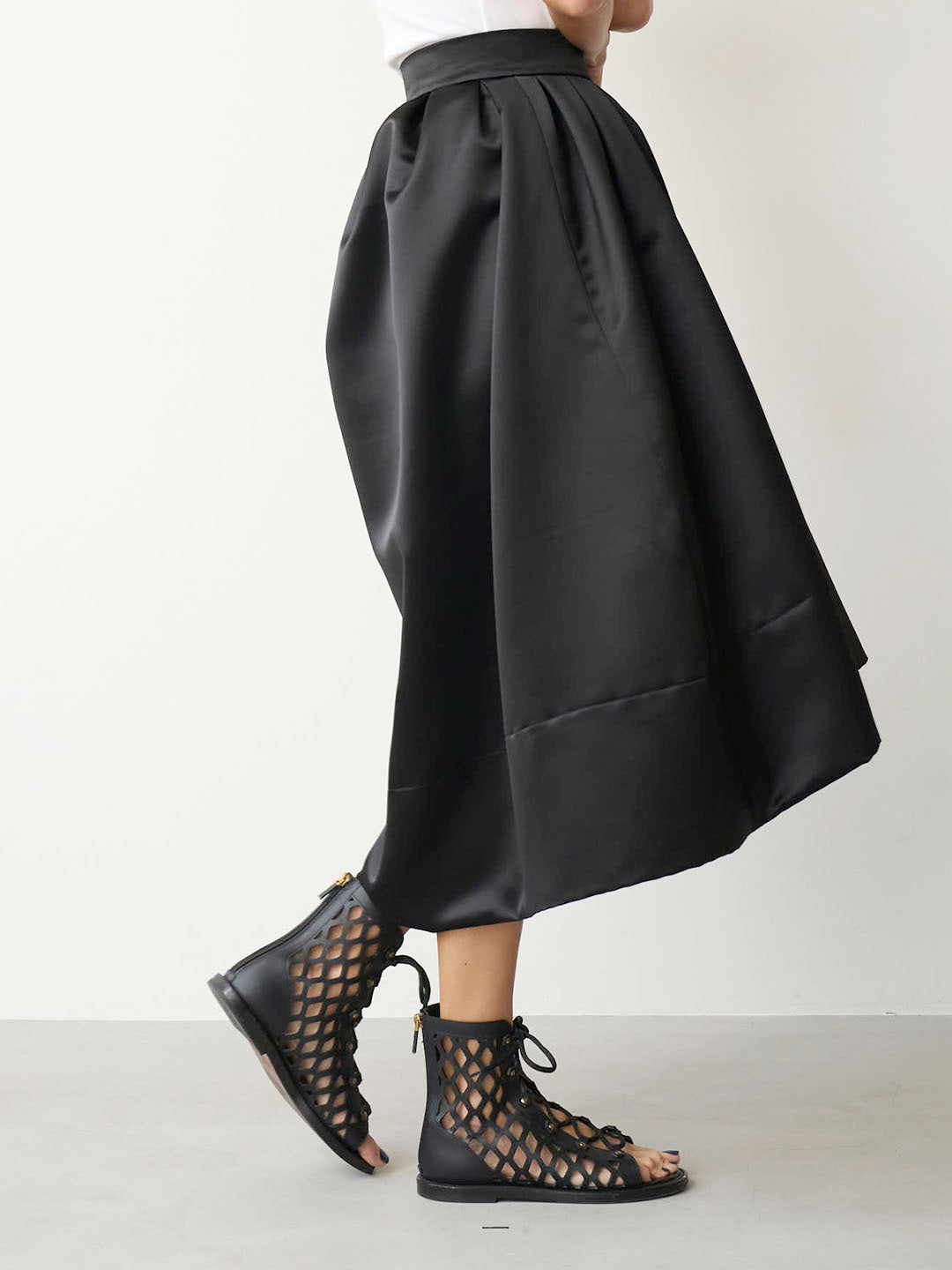 VOLUME SATIN SKIRT(C0389-HIPL04)