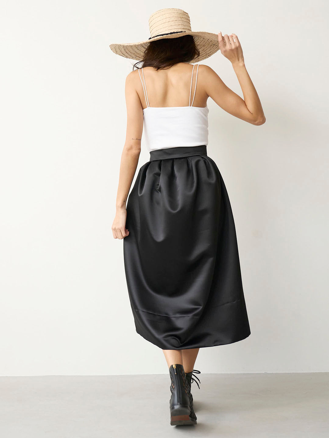 VOLUME SATIN SKIRT(C0389-HIPL04)