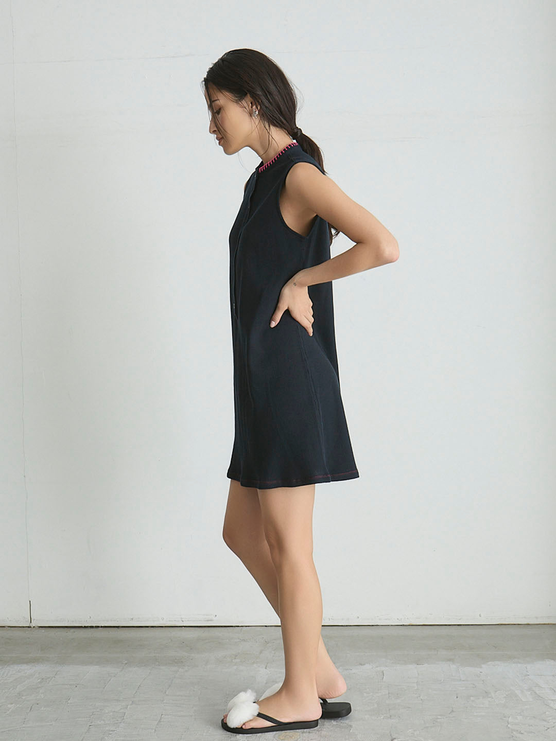 WAFFLE SLEEVELESS OP(C0431-HIC002)