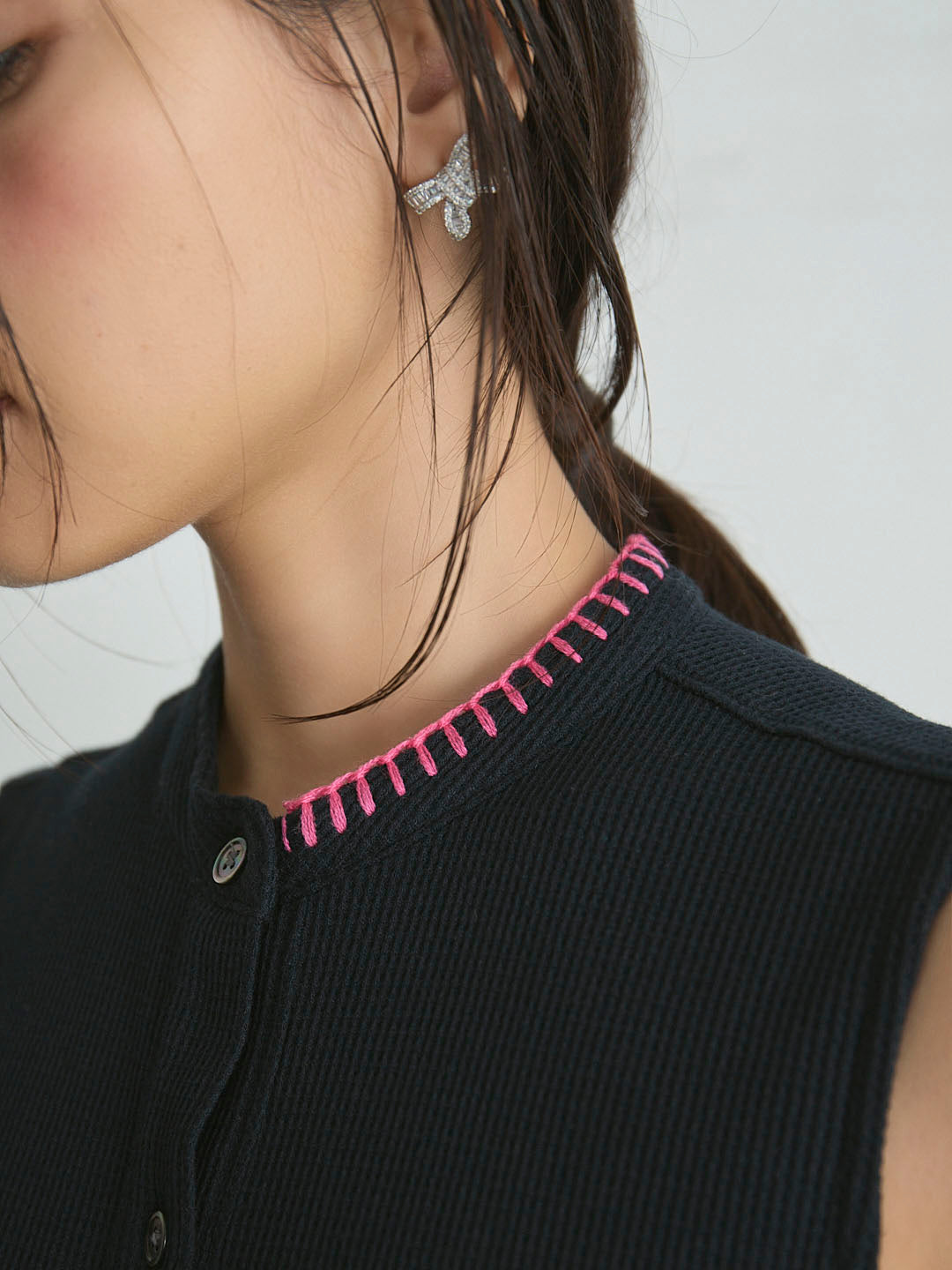 WAFFLE SLEEVELESS OP(C0431-HIC002)