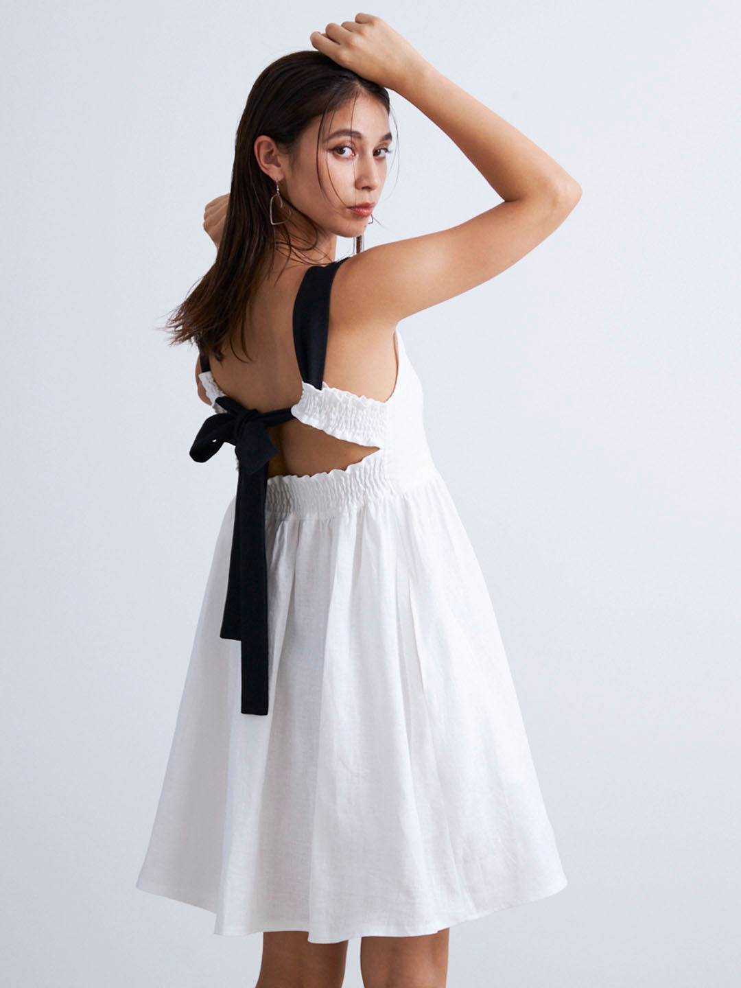 SHOULDER RIBBON LINEN MINI OP(C0460-I1RA01)