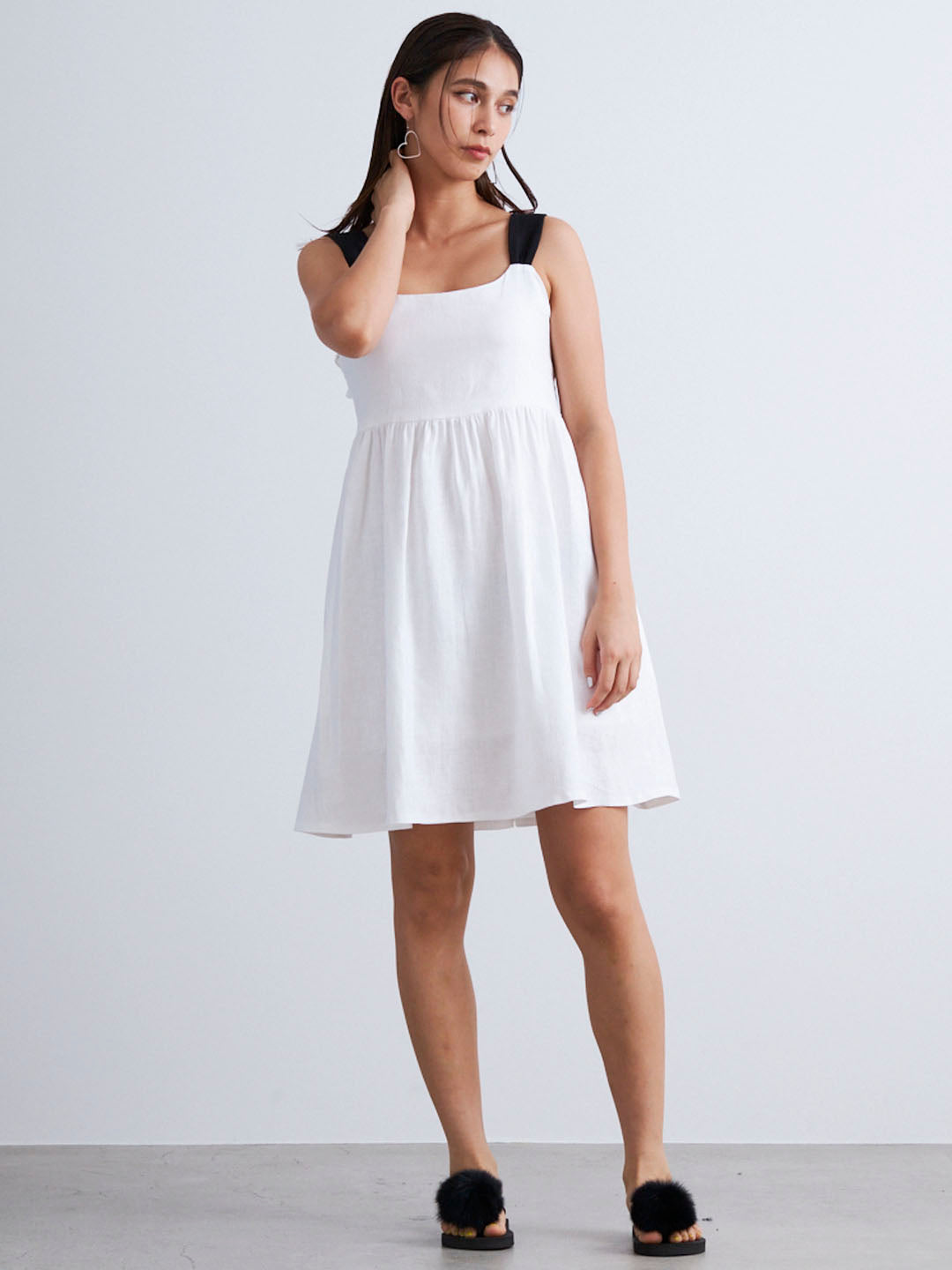 SHOULDER RIBBON LINEN MINI OP(C0460-I1RA01)