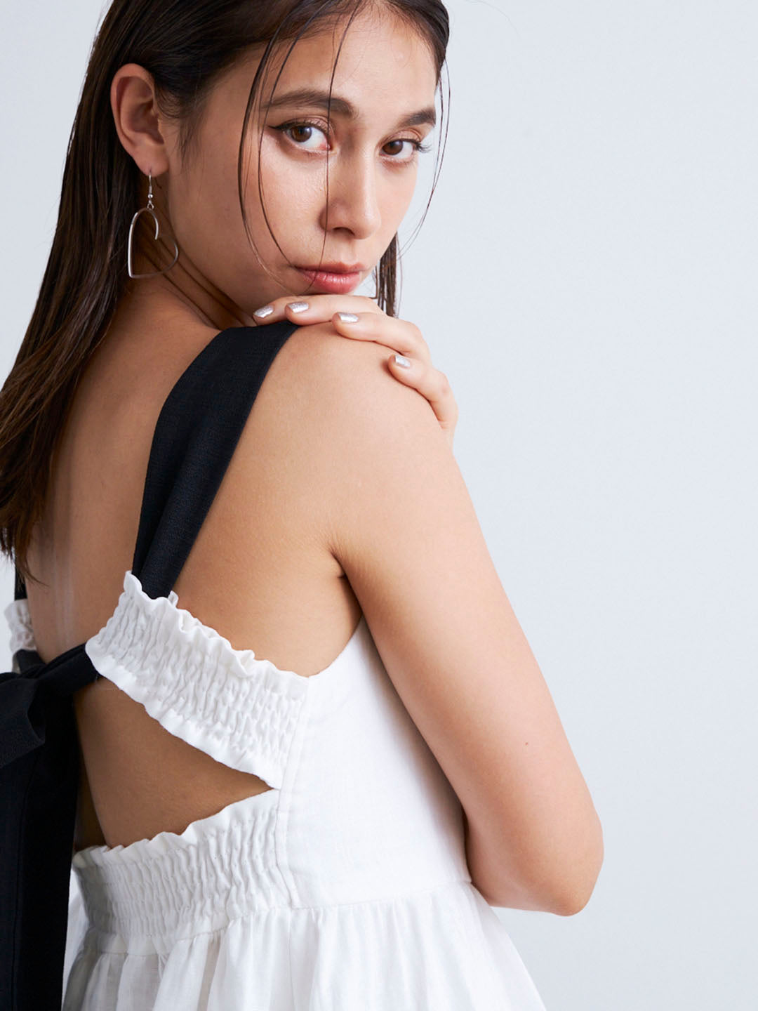 SHOULDER RIBBON LINEN MINI OP(C0460-I1RA01)