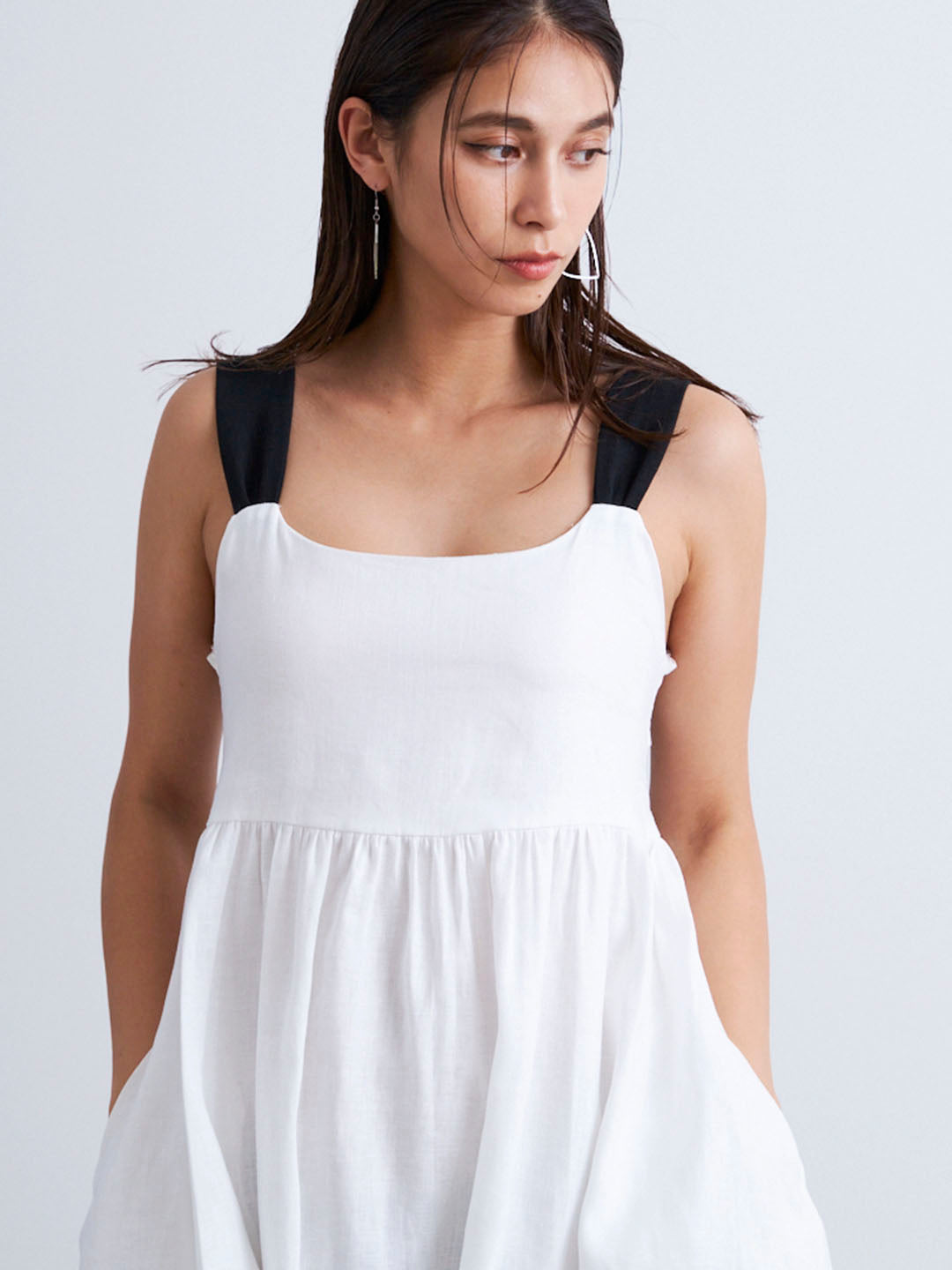 SHOULDER RIBBON LINEN MINI OP(C0460-I1RA01)