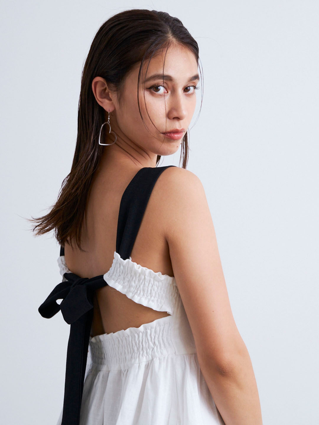 SHOULDER RIBBON LINEN MINI OP(C0460-I1RA01)