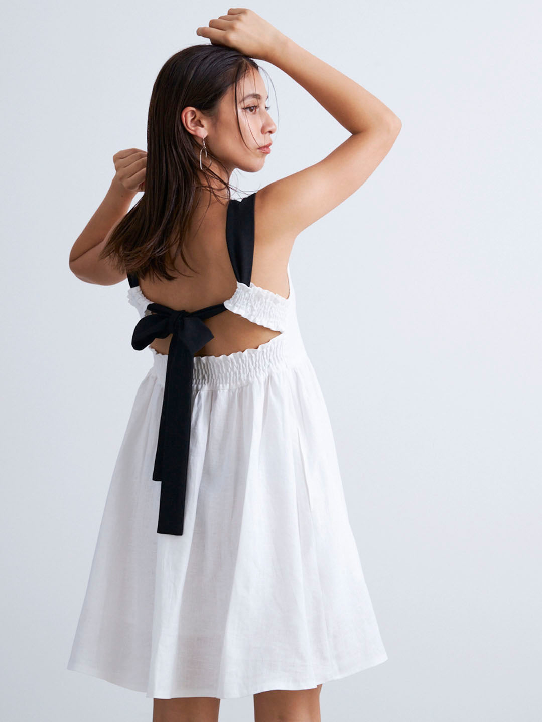 SHOULDER RIBBON LINEN MINI OP(C0460-I1RA01)