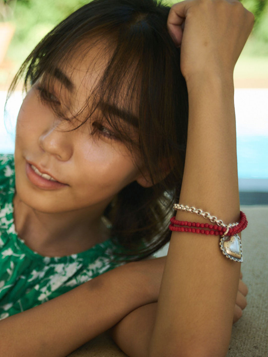 HEART CHARM BRACELET(G0110-G1BL01)