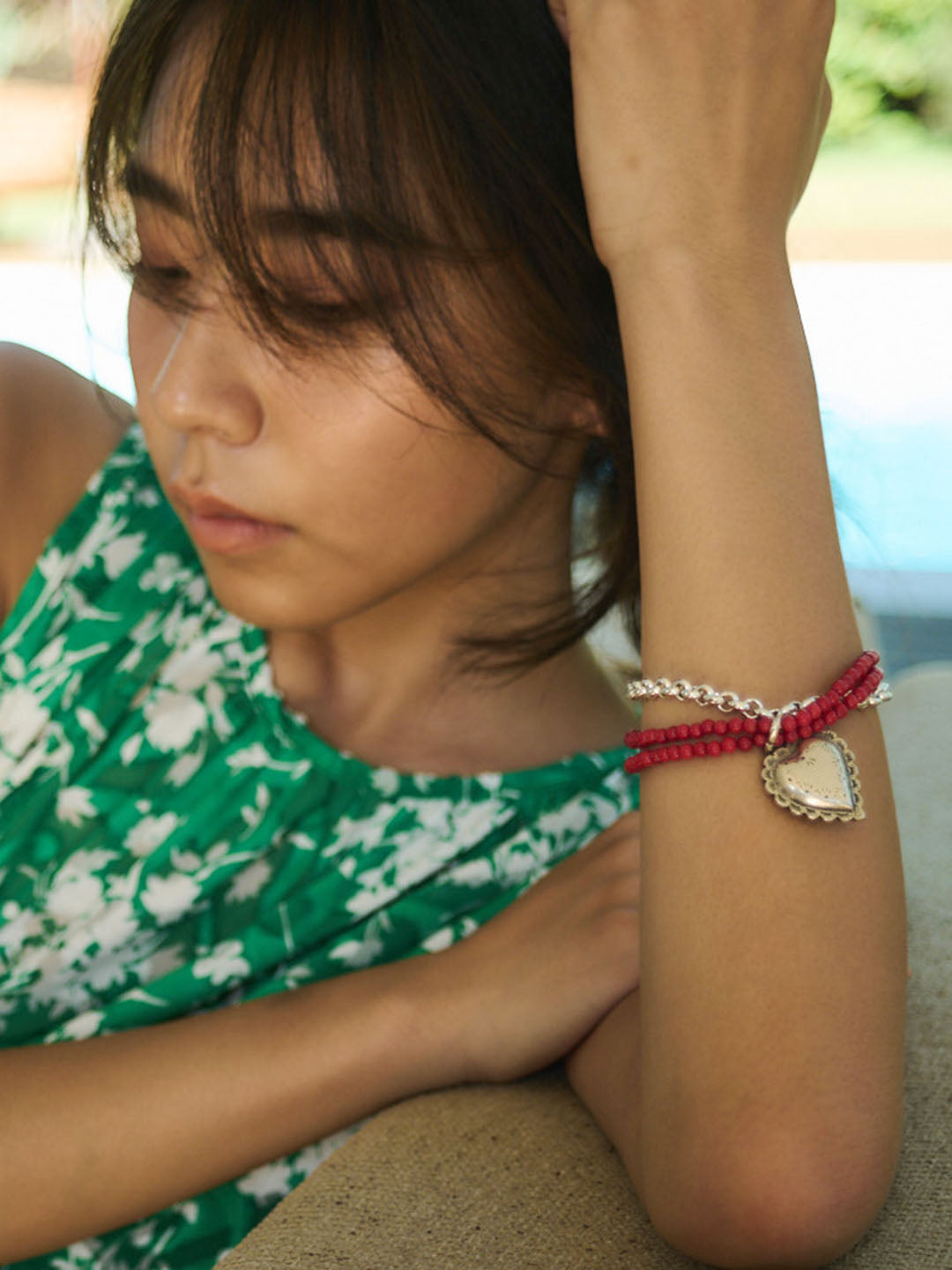 HEART CHARM BRACELET(G0110-G1BL01)