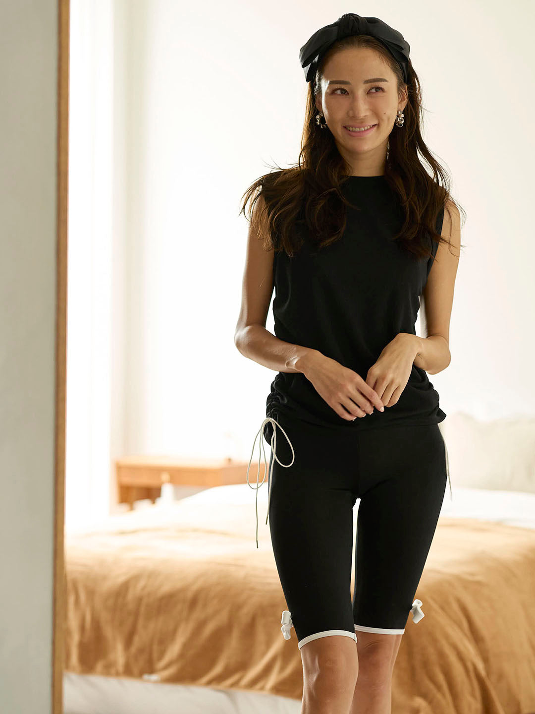 [SWIM WEAR]BICOLOR RIBBON HALF LEGGINGS(S0122-HISW01)