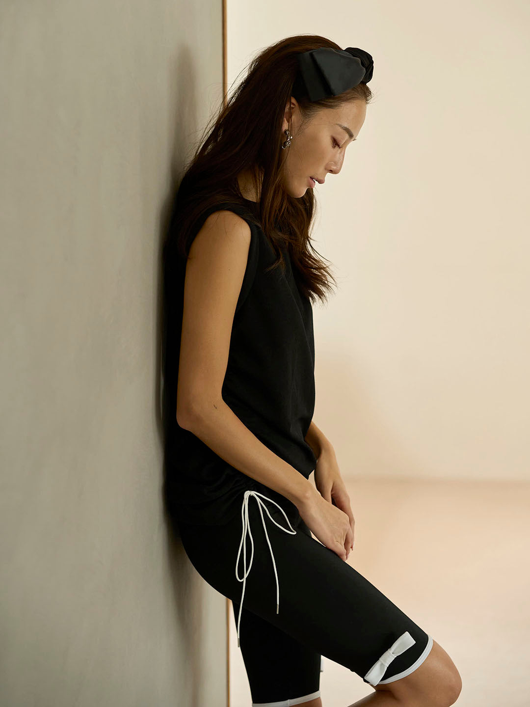 [SWIM WEAR]BICOLOR RIBBON HALF LEGGINGS(S0122-HISW01)