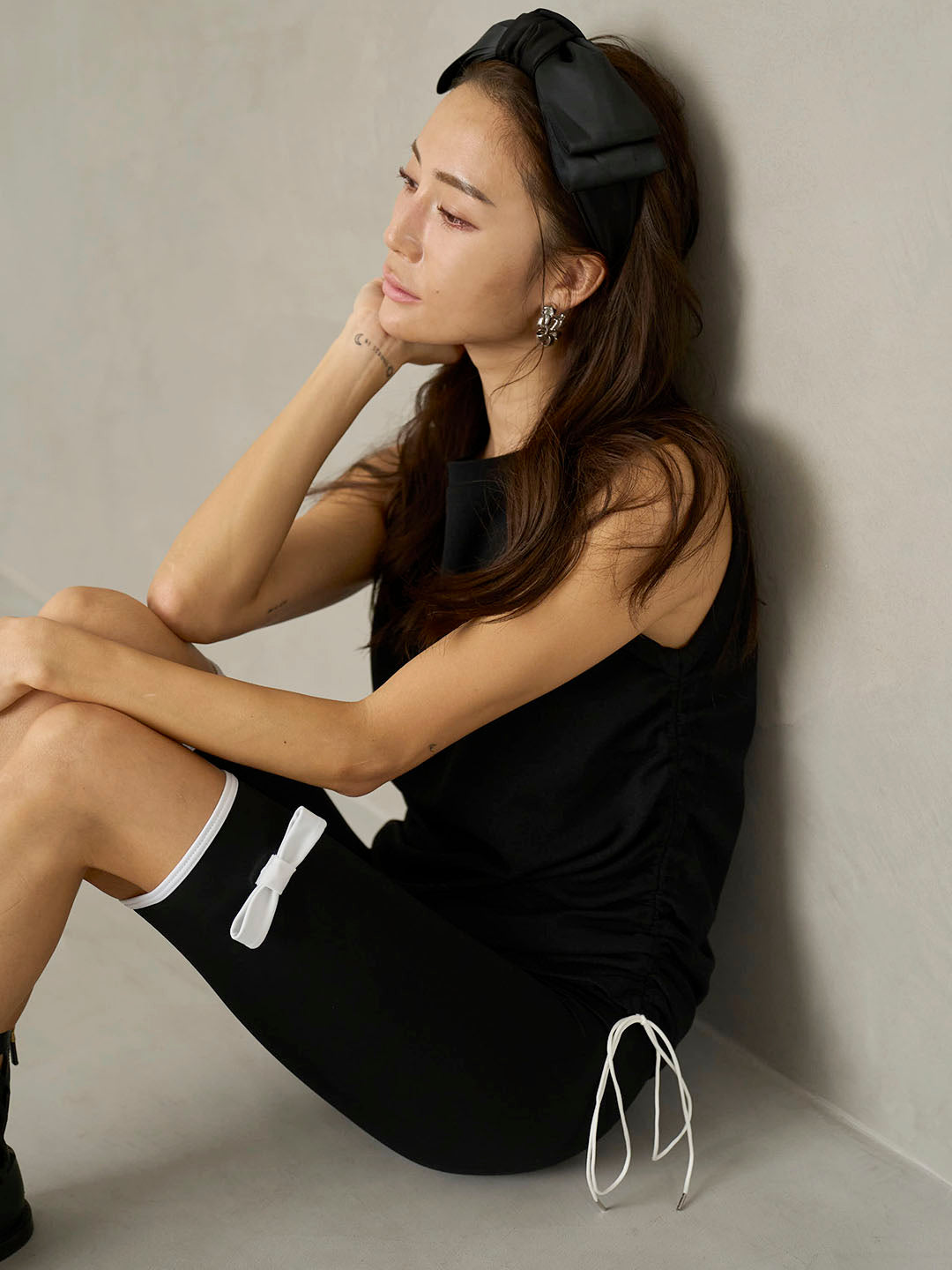 [SWIM WEAR]BICOLOR RIBBON HALF LEGGINGS(S0122-HISW01)