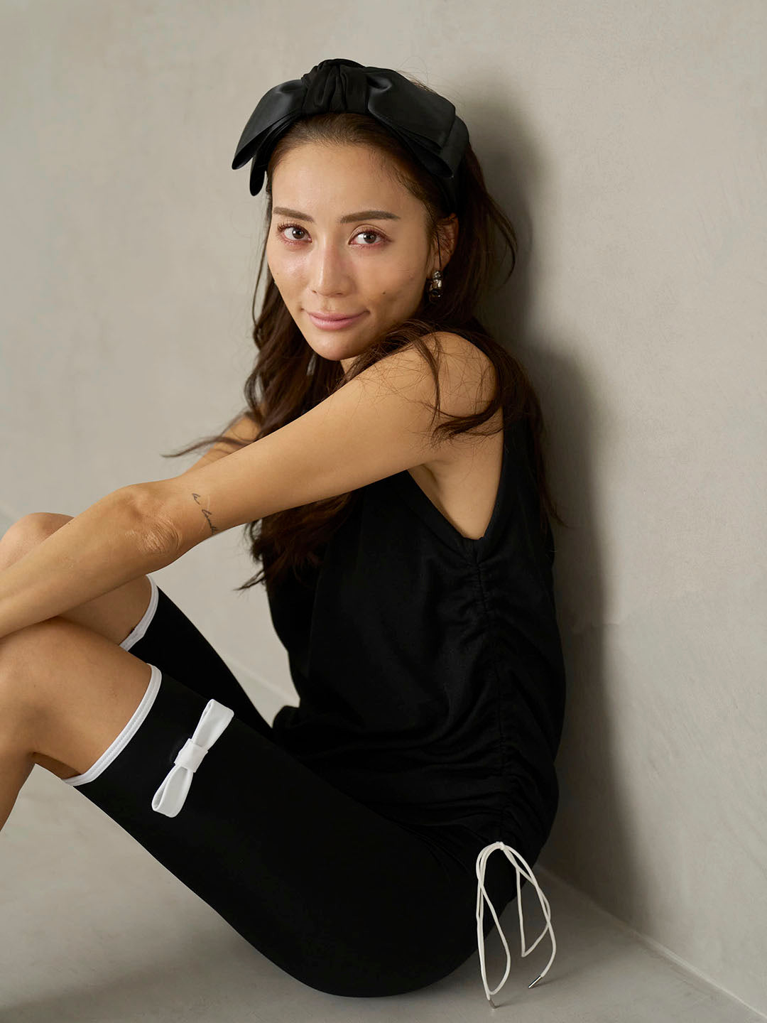 [SWIM WEAR]BICOLOR RIBBON HALF LEGGINGS(S0122-HISW01)