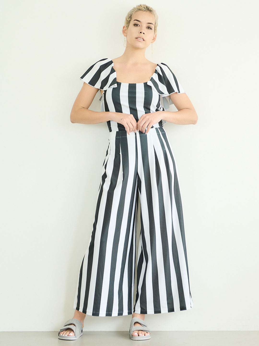 [SWIM WEAR]BORDER WING FRILL OP(S0133-H2SW01)